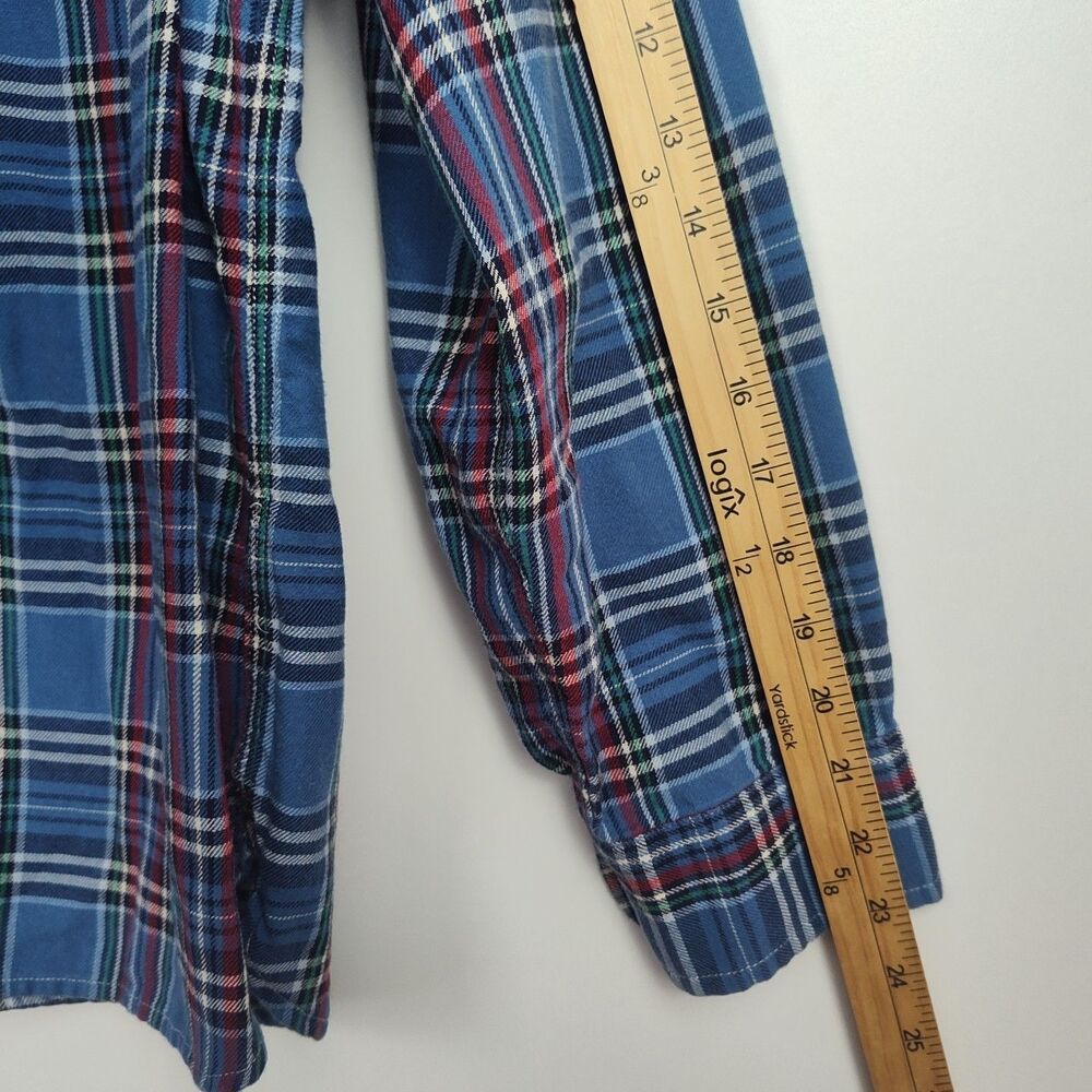 Lauren‎ Jeans Co Ralph Lauren Button-Up Shirt Women's 1X Blue Plaid Long Sleeves - Picture 6 of 8